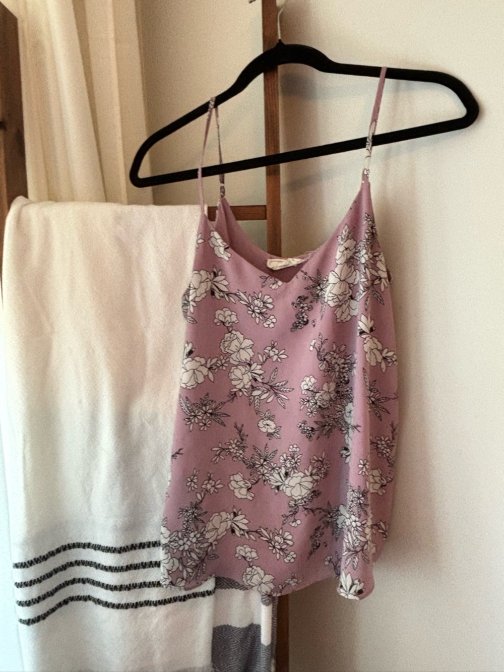 Hippie Rose Dusty Rose Floral Satin Cami